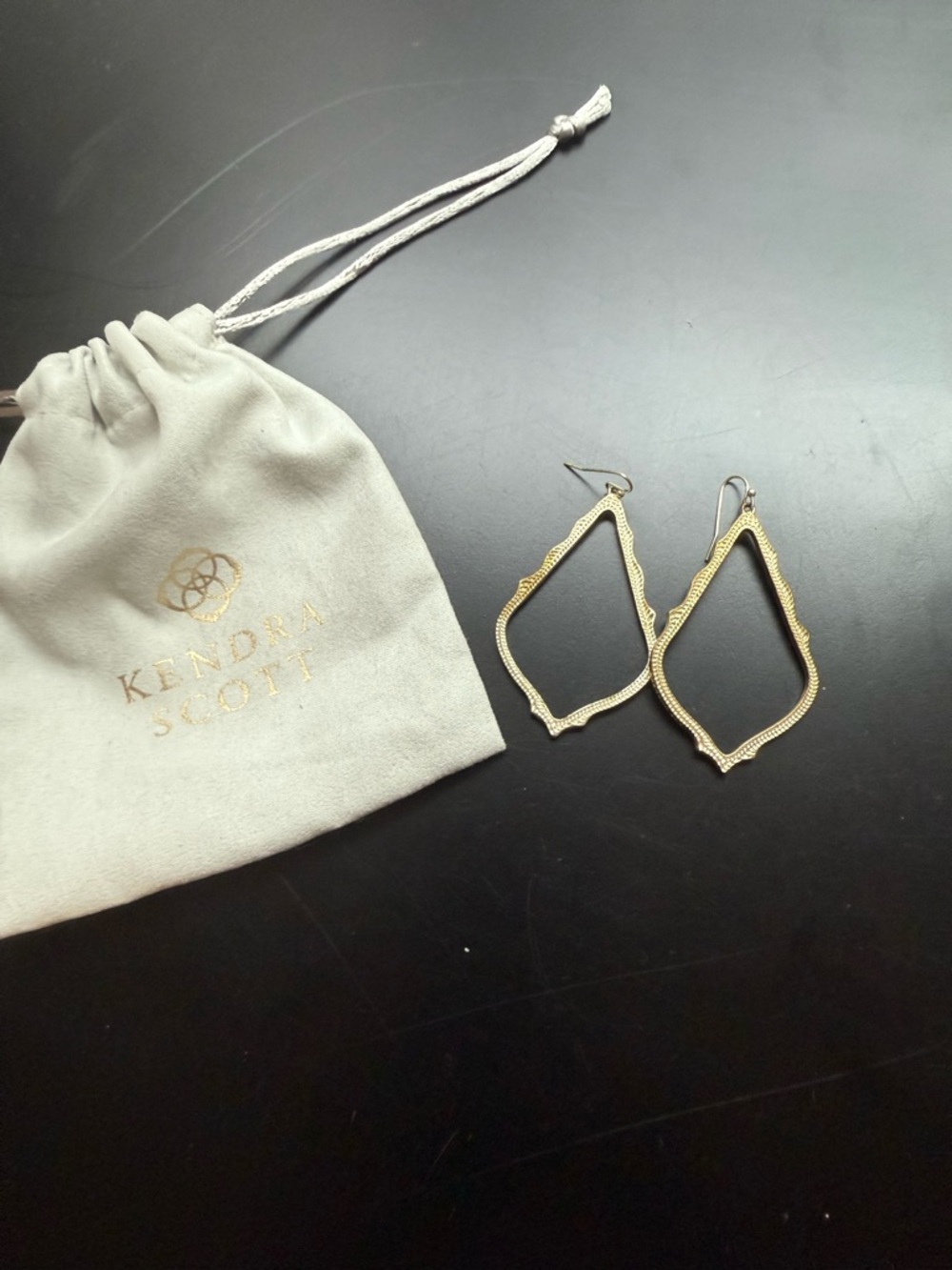 Kendra Scott Gold Filigree Teardrop Frame Earrings